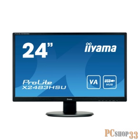 Монитор Iiyama 23.8 ProLite X2483HSU-B5 черный VA LED 16:9 HDMI M/M матовая 250cd 178гр/178гр 1920x1080 75Hz DP FHD USB 3.9кг