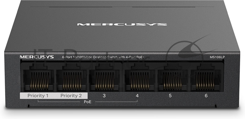 Настольный коммутатор Mercusys MS106LP с 6 портами 10/100 Мбит/с (4 порта PoE+)