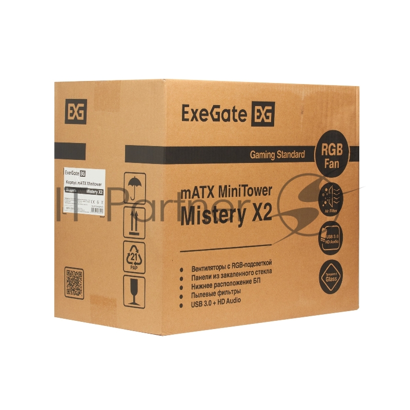 Корпус Minitower ExeGate Mistery X2