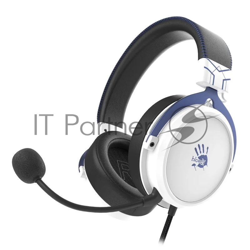 Наушники с микрофоном A4Tech Bloody M590i синий/белый 1м мониторные USB оголовье (M590I SPORTS NAVY)