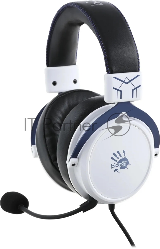 Наушники с микрофоном A4Tech Bloody M590i синий/белый 1м мониторные USB оголовье (M590I SPORTS NAVY)