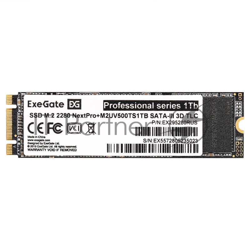 Накопитель SSD M.2 2280 1Tb ExeGate NextPro+ M2UV500TS1TB (SATA-III, 22x80mm, 3D TLC)