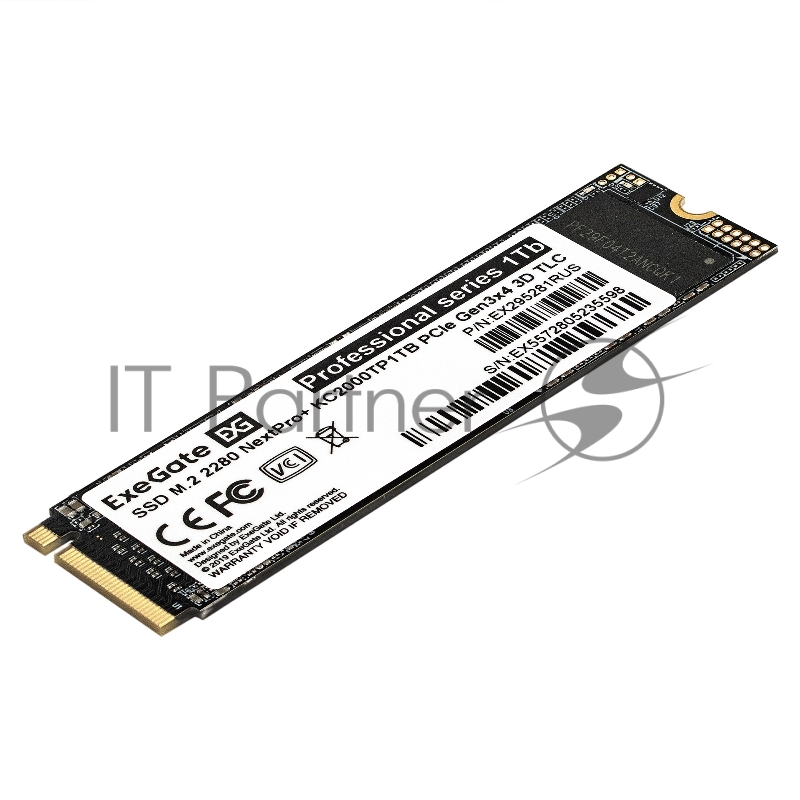 Накопитель SSD M.2 2280 1Tb ExeGate NextPro+ KC2000TP1TB (PCIe Gen3x4, NVMe, 22x80mm, 3D TLC)