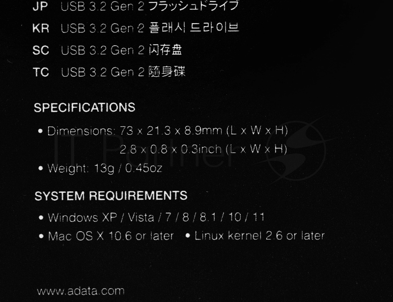 Флеш Диск A-Data 128Gb Type-C UE800 AELI-UE800-128G-CSG USB3.2 серебристый