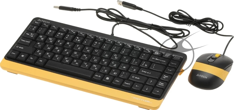 Клавиатура + мышь A4Tech Fstyler F1110 клав:черный/желтый мышь:черный/желтый USB Multimedia (F1110 BUMBLEBEE)