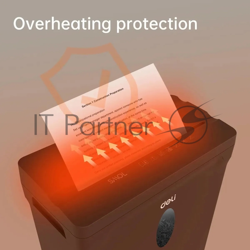 Шредер Deli ET014 черный с автоподачей (секр.P-4) фрагменты 5лист. 10лтр. пл.карты