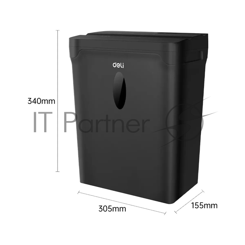 Шредер Deli ET015 черный (секр.P-4) фрагменты 5лист. 10лтр. пл.карты