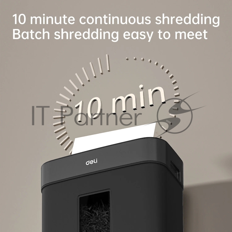 Шредер Deli ET023 черный (секр.P-4) фрагменты 8лист. 15лтр.