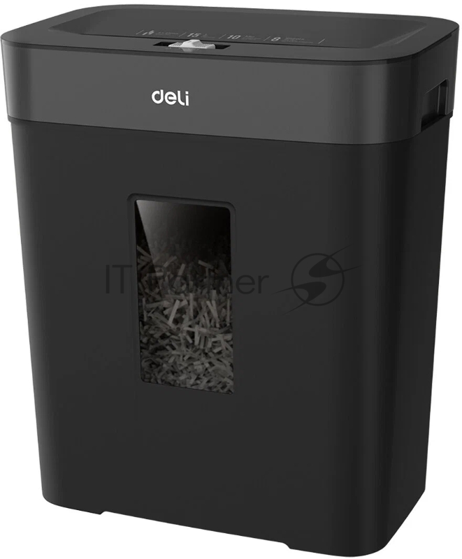 Шредер Deli ET023 черный (секр.P-4) фрагменты 8лист. 15лтр.