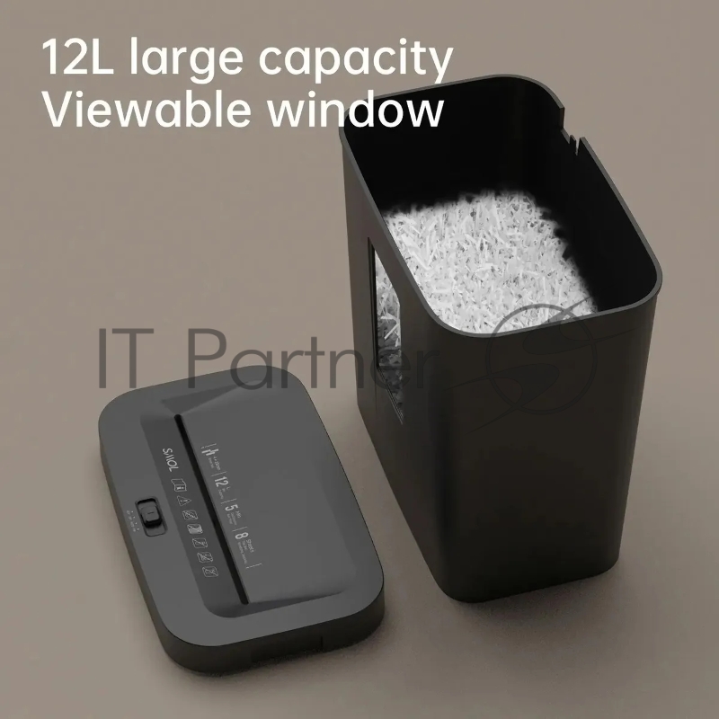 Шредер Deli ET021 черный (секр.P-4) фрагменты 8лист. 12лтр.