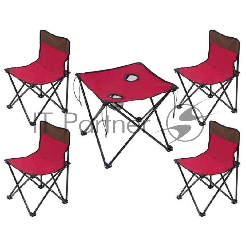 Набор складной (стол и четыре стула) в чехле TD-10 (темно-вишневый)