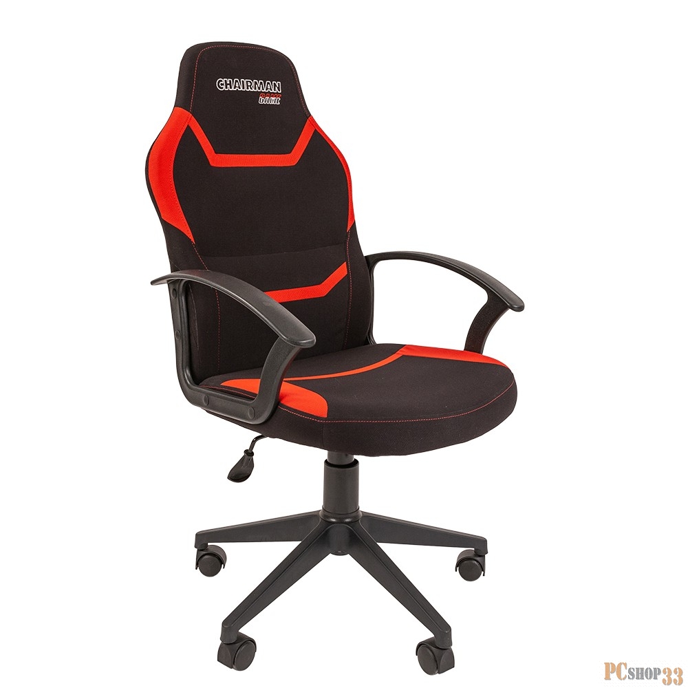 Кресло Chairman game 9 Россия ткань черно/красный New (7104769)
