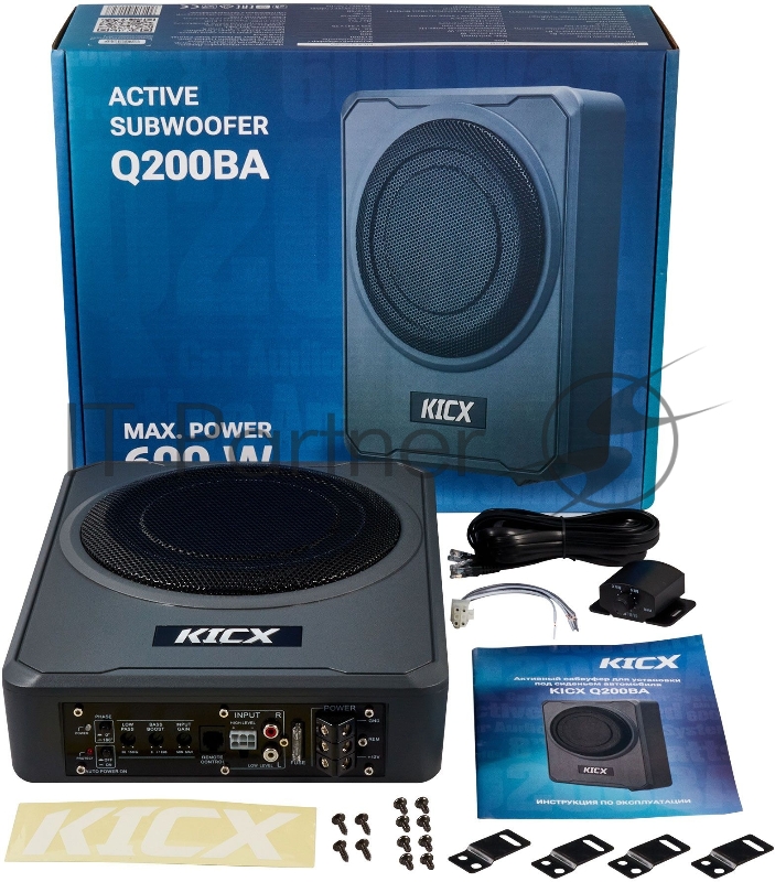 Сабвуфер автомобильный Kicx Q200BA 300Вт активный (20см/8)