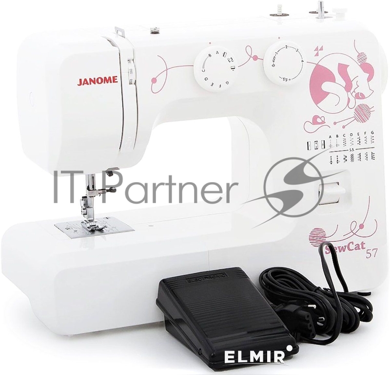 Швейная машина Janome Sew Cat 57 белый/рисунок