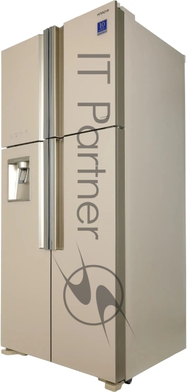 Холодильник Hitachi R-W660PUC7 GBE 2-хкамерн. бежевый стекло (двухкамерный)