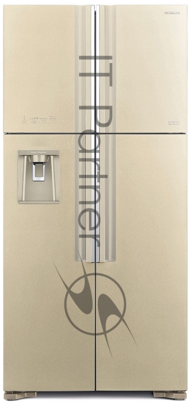 Холодильник Hitachi R-W660PUC7 GBE 2-хкамерн. бежевый стекло (двухкамерный)