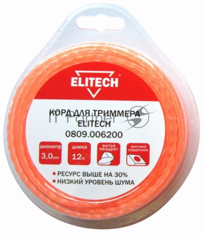 Леска для садовых триммеров Elitech 0809.006200 d=3мм L=12м