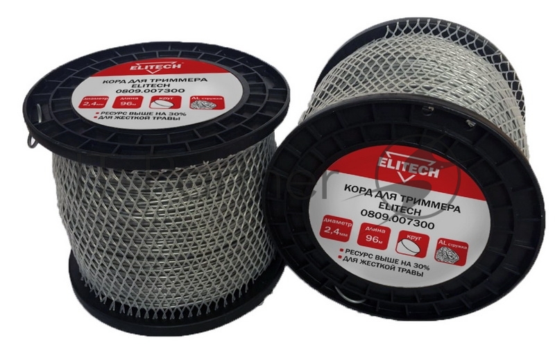 Леска для садовых триммеров Elitech 0809.007300 d=2.4мм L=96м