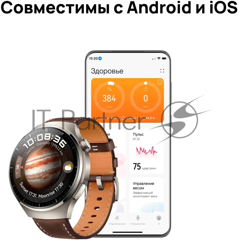 Умные часы HUAWEI 4 PRO TITAN/BROWN MDS-AL00 55020APB