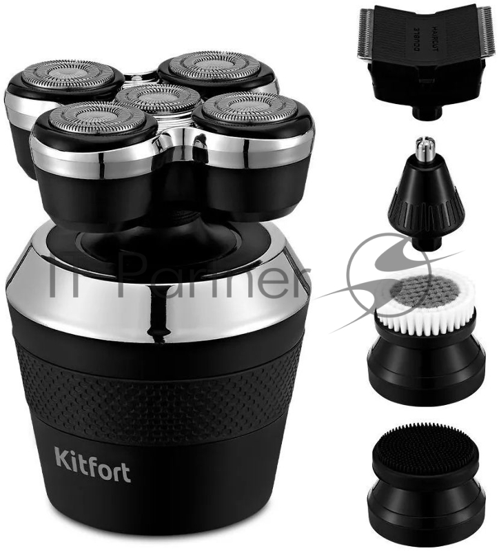 Бритва роторная Kitfort КТ-3142 реж.эл.:5 питан.:аккум. черный