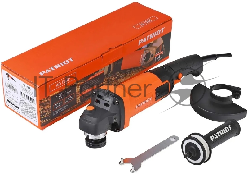Машина углошлифовальная (УШМ) AG 128E диск 125мм двуручная пылезащищенная PATRIOT 110301129