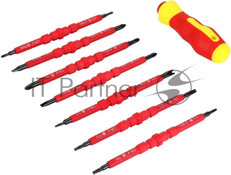 Набор отверточный Deko HT8 14 предметов диэлектр.покр. (жесткий кейс)