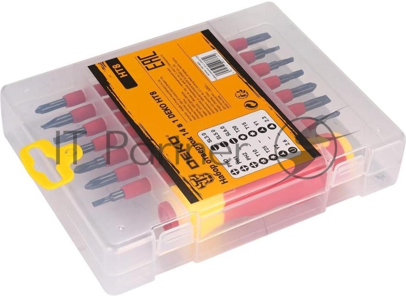 Набор отверточный Deko HT8 14 предметов диэлектр.покр. (жесткий кейс)