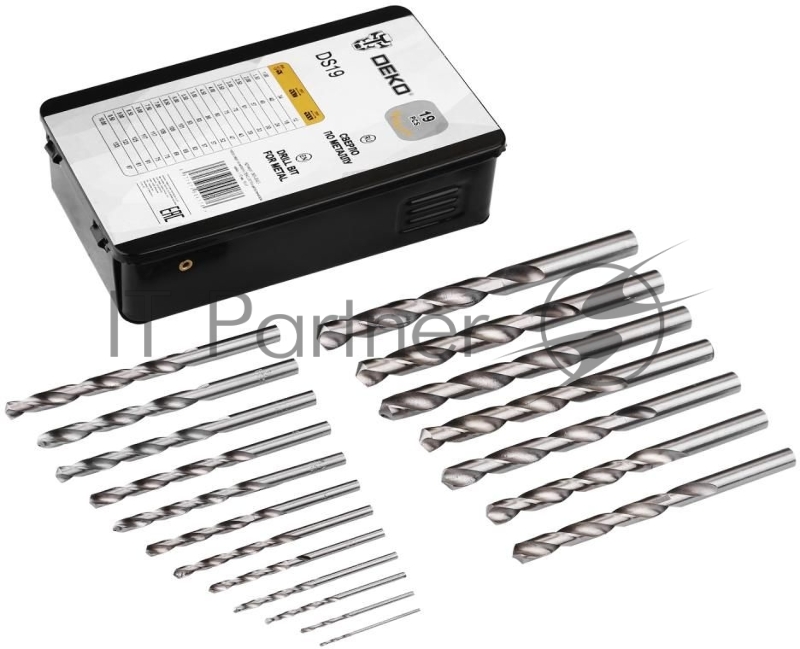 Набор сверл Deko DS19 (065-0543) по металлу (19пред.) для дрелей