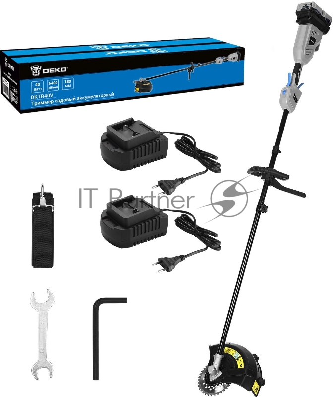 Триммер электрический Deko DKTR40V PRO аккум. разбор.штан. реж.эл.:леска/нож