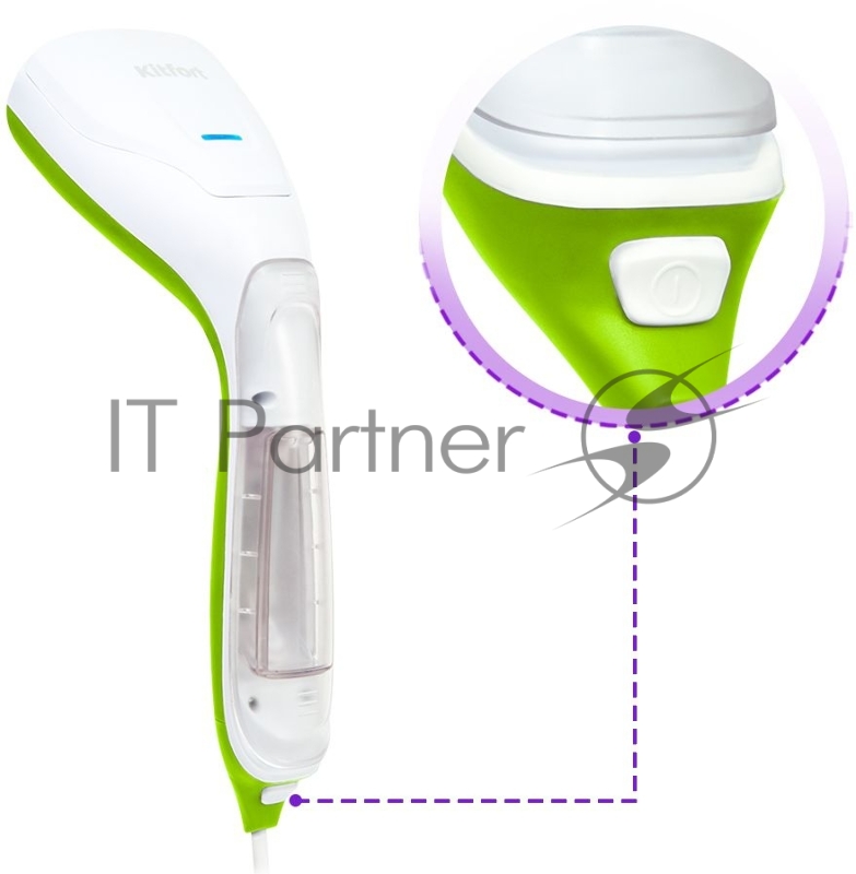 Отпариватель ручной Kitfort КТ-9117-2 1000Вт белый/салатовый