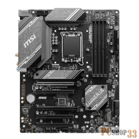 Материнская плата MSI B760 GAMING PLUS WIFI Soc-1700 Intel B760 4xDDR5 ATX AC`97 8ch(7.1) 2.5Gg+HDMI+DP