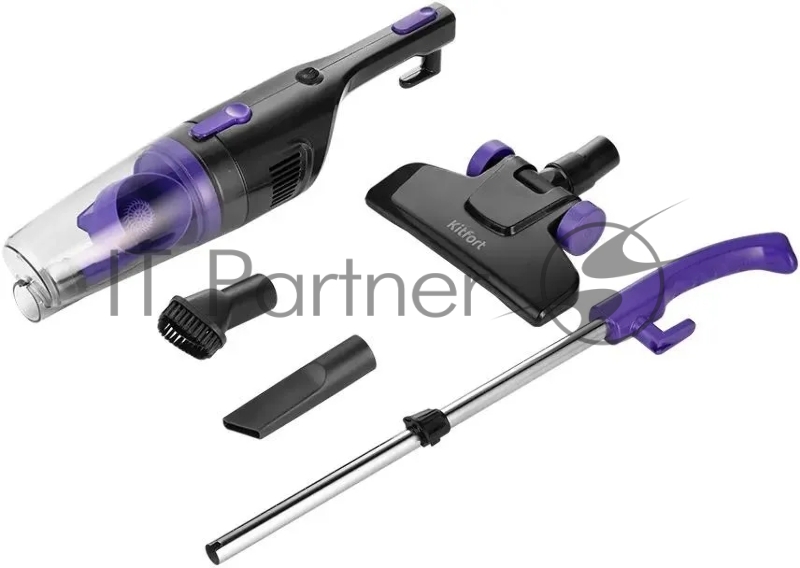Пылесос ручной Kitfort КТ-5156 600Вт черный/фиолетовый