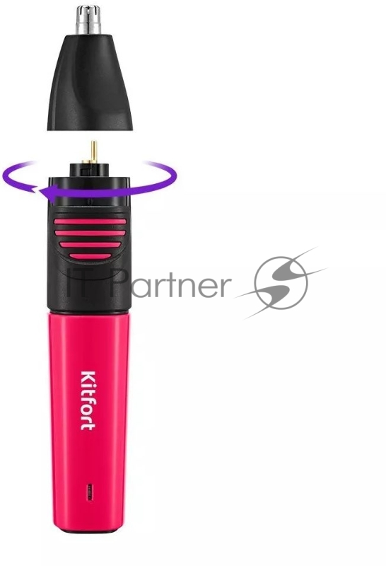 Триммер Kitfort КТ-3139-1 черный/розовый 5Вт (насадок в компл:4шт)