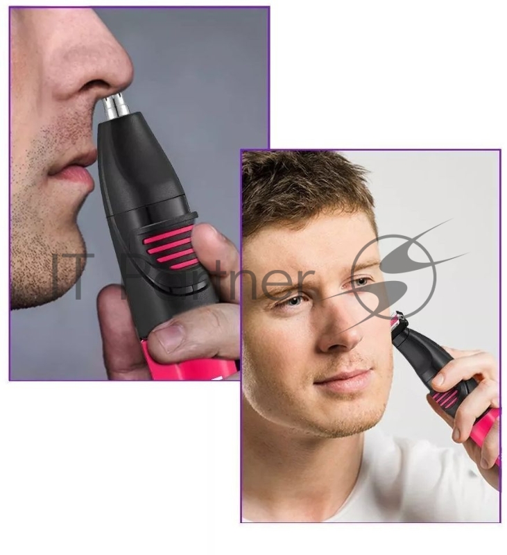 Триммер Kitfort КТ-3139-1 черный/розовый 5Вт (насадок в компл:4шт)