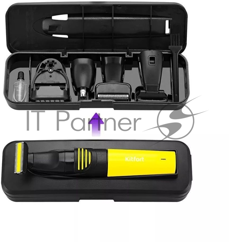 Триммер Kitfort КТ-3139-3 черный/желтый 5Вт (насадок в компл:4шт)