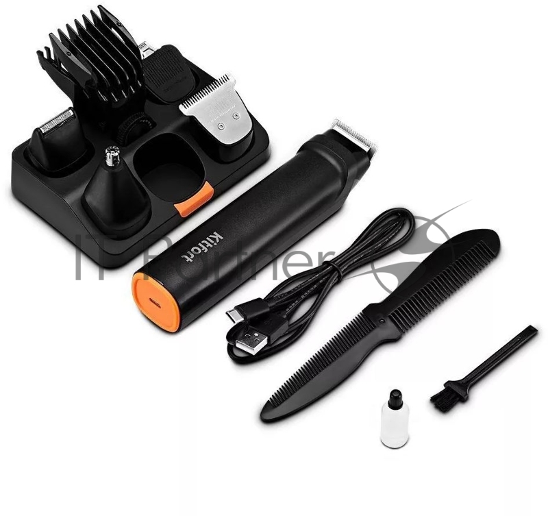 Триммер Kitfort КТ-3140-2 черный/оранжевый 5Вт (насадок в компл:7шт)