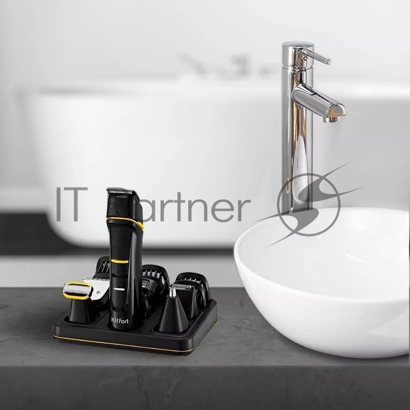 Триммер Kitfort КТ-3141-1 черный/желтый 5Вт (насадок в компл:14шт)