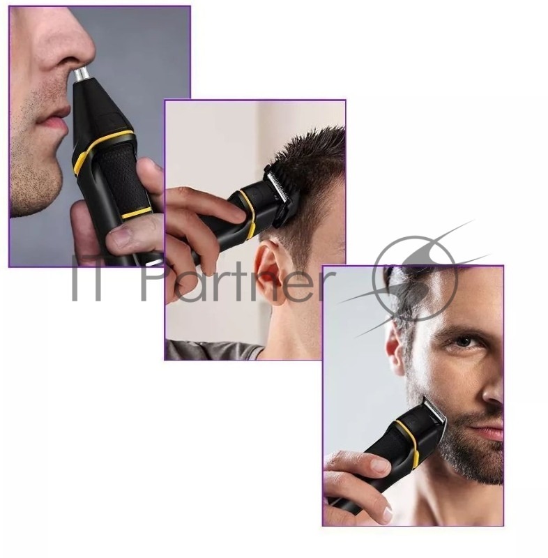 Триммер Kitfort КТ-3141-1 черный/желтый 5Вт (насадок в компл:14шт)