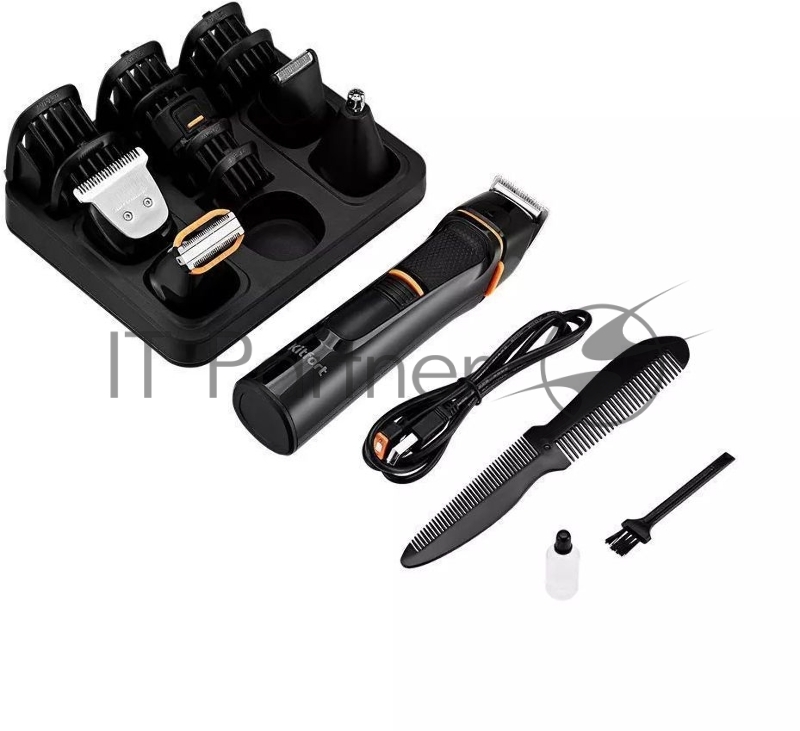 Триммер Kitfort КТ-3141-2 черный/оранжевый 5Вт (насадок в компл:14шт)