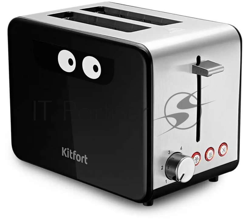 Тостер Kitfort КТ-2058 870Вт черный/стальной