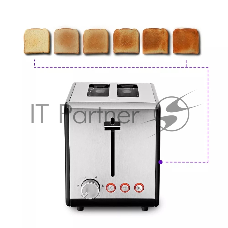 Тостер Kitfort КТ-2058 870Вт черный/стальной