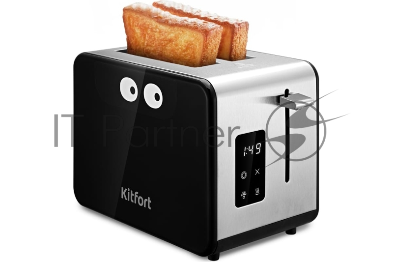 Тостер Kitfort КТ-4094 870Вт черный/серебристый