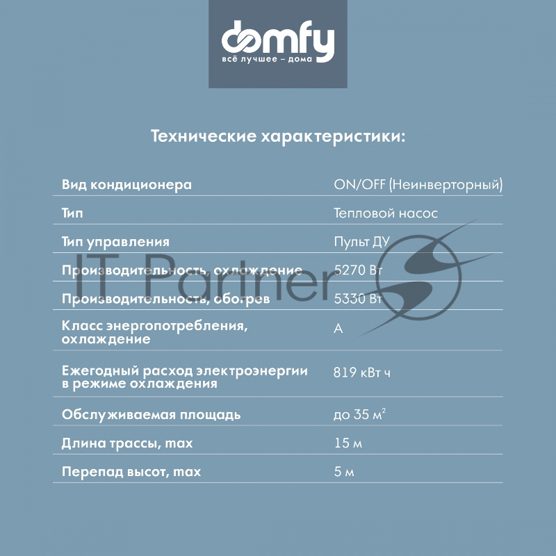 Сплит-система Domfy DCW-AC-18-1 белый