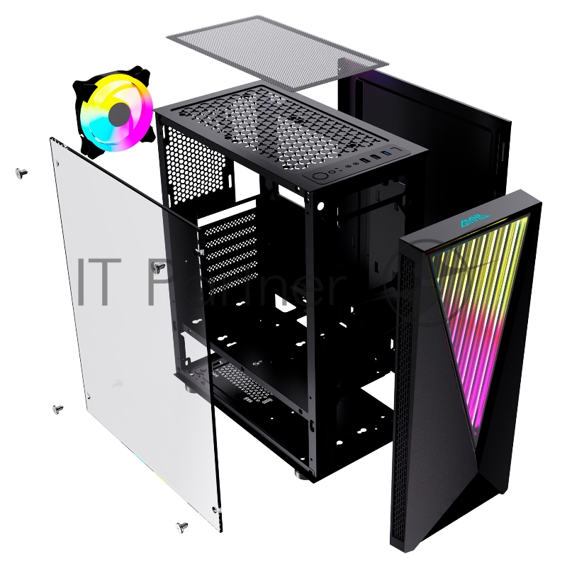 Корпус GMNG GG-CC100 черный без БП ATX 5x120mm 2xUSB2.0 1xUSB3.0 audio bott PSU
