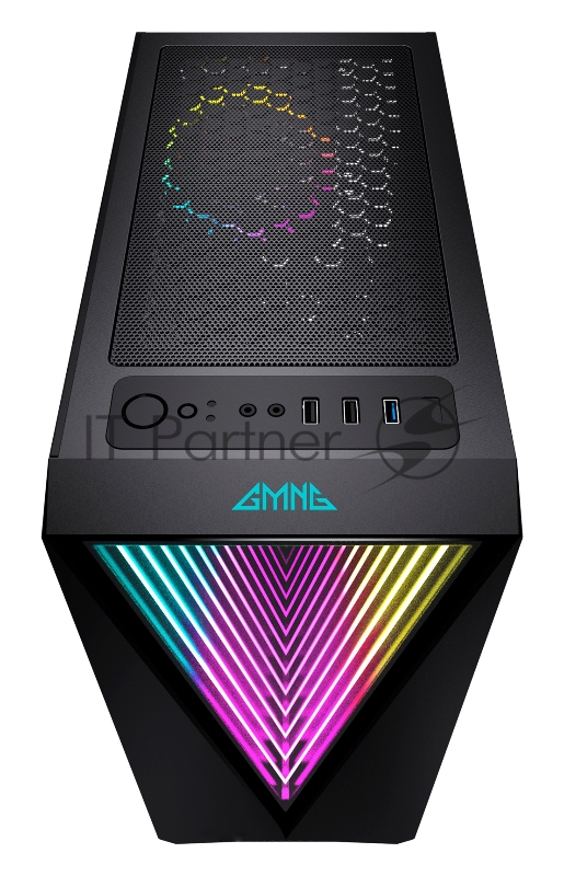 Корпус GMNG GG-CC100 черный без БП ATX 5x120mm 2xUSB2.0 1xUSB3.0 audio bott PSU