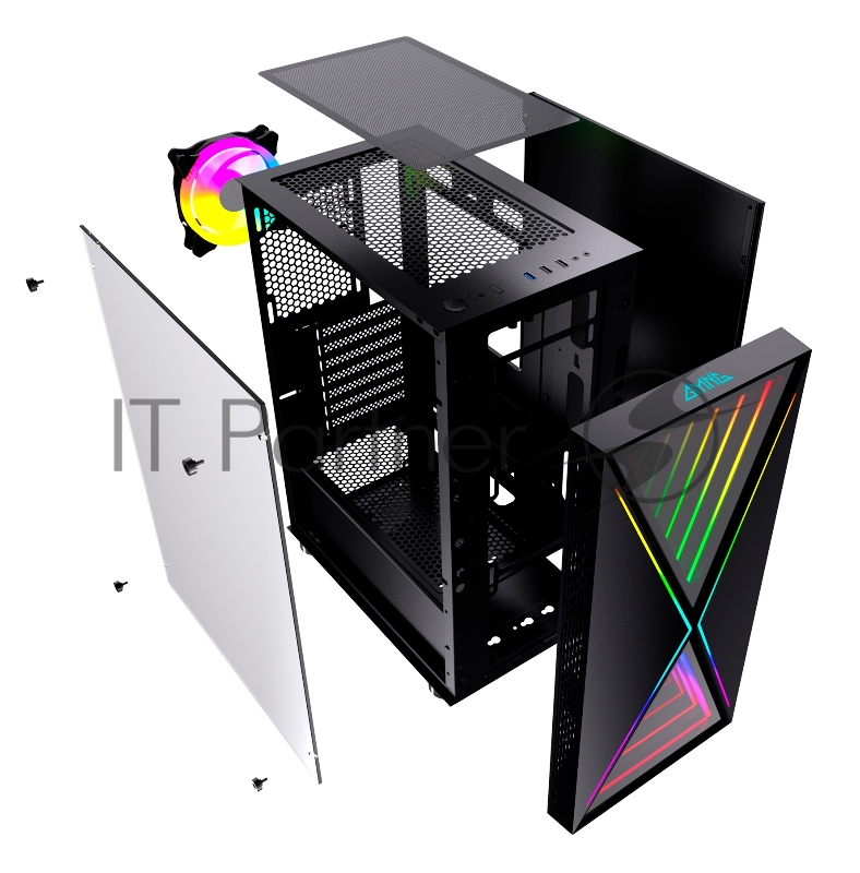 Корпус GMNG GG-CC110 черный без БП ATX 5x120mm 2x140mm 2xUSB2.0 1xUSB3.0 audio bott PSU