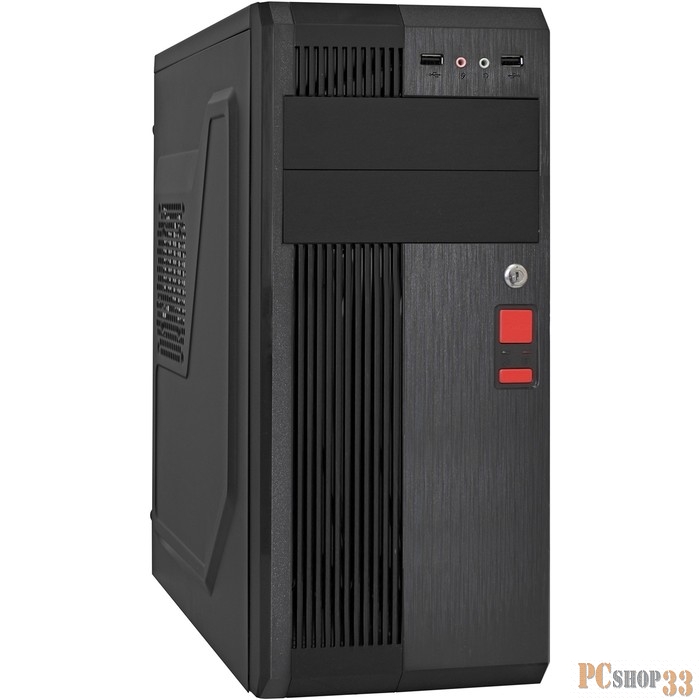 Корпус Miditower ExeGate UN-605B-UN600 (ATX, БП UN600 с вент. 12см, 2*USB, аудио, блокировка, черный)