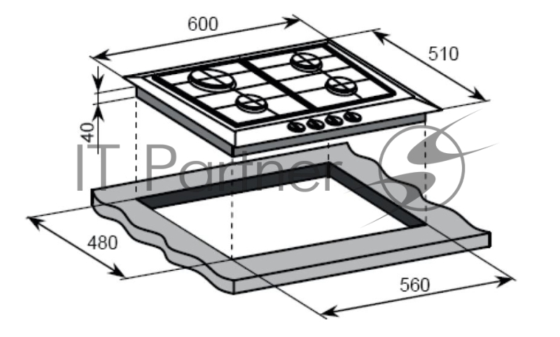 Газовая панель Weissgauff HGG 640 BGB