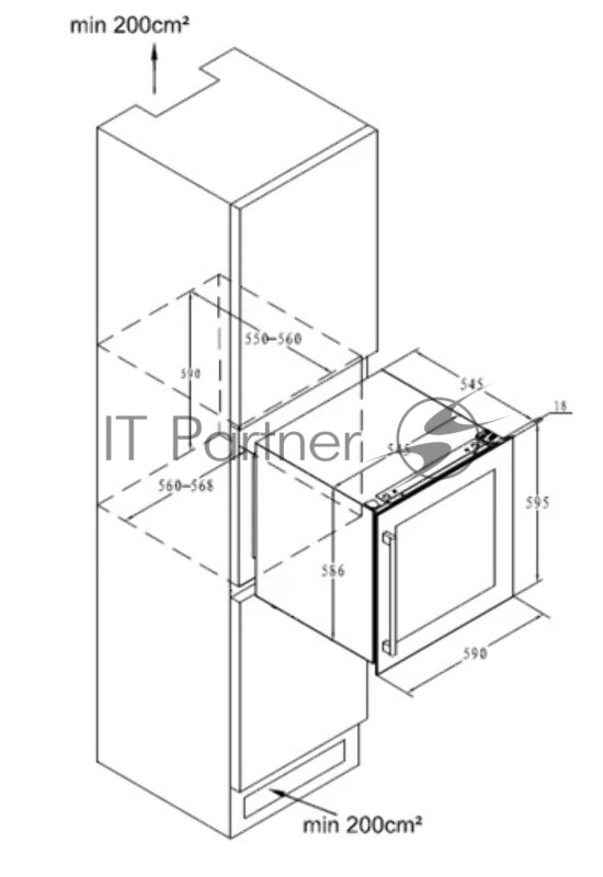 Винный холодильник Weissgauff WWCI-36 DB DualZone