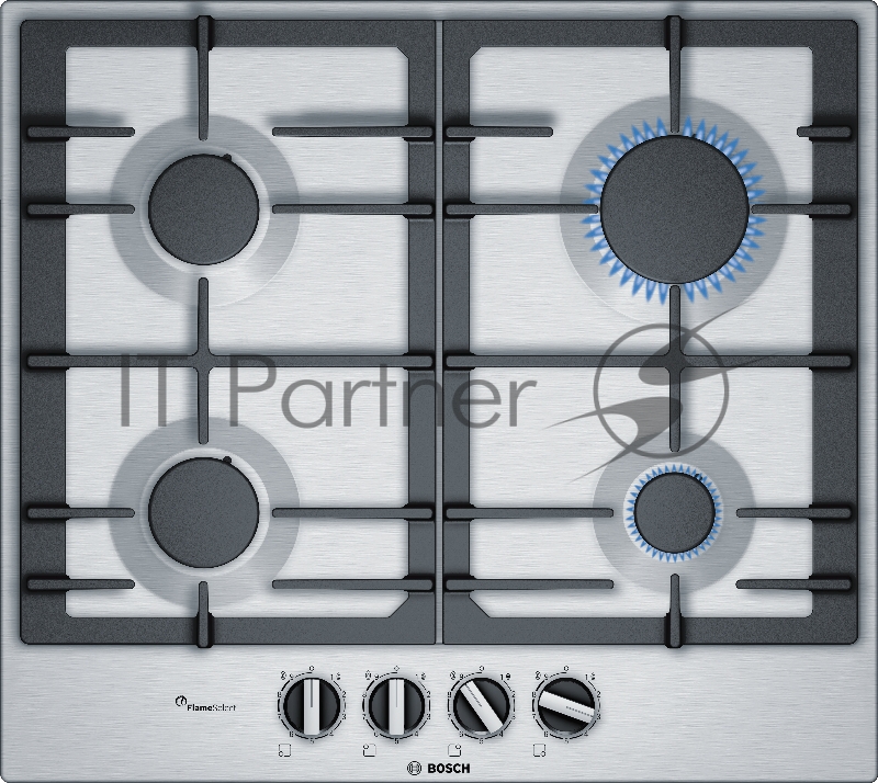 Газовая варочная поверхность Bosch PCP6A5B90M нержавеющая сталь